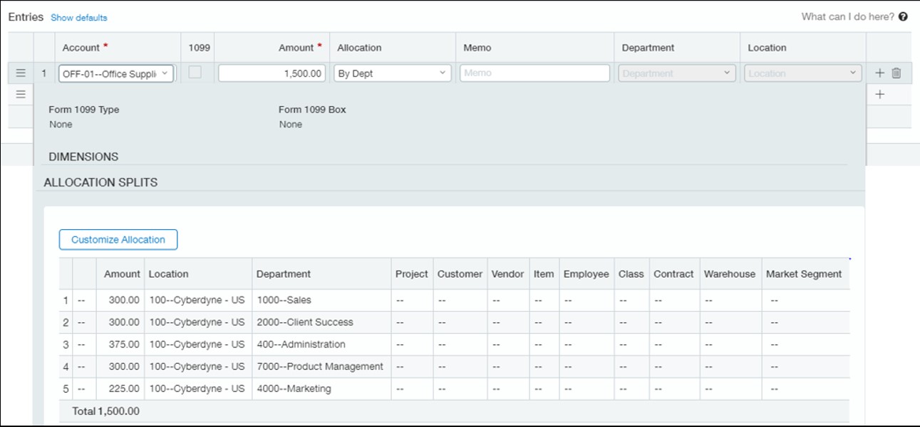 Sage Intacct Allocations